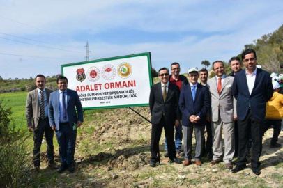 Kuşadası'na 'Adalet Ormanı' için ilk fidanlar dikildi